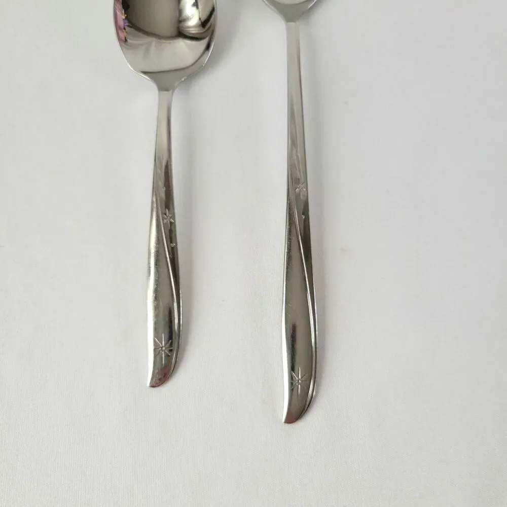 Vintage Oneida Twin Star Flatware Community Stainless Iced Tea Soup Spoon Atomic